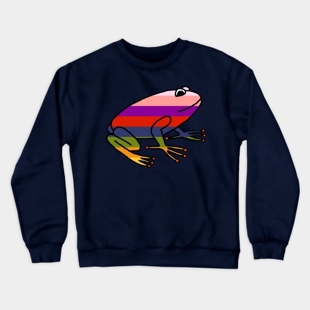 Cute Rainbow Frog Crewneck Sweatshirt by ellenhenryart